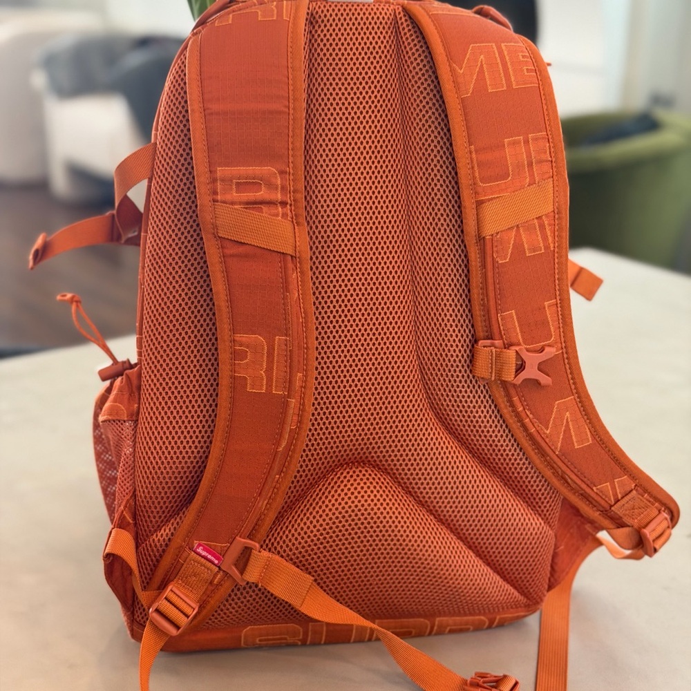 Supreme Orange Ripstop Logo Backpack - Picture 4 of 6